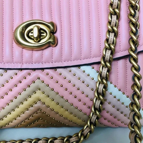Gorgeous COACH Pink Quilted Leather Shoulder Bag - Picture 2 of 15